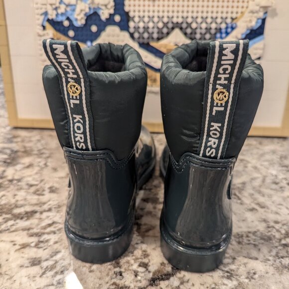 Michael Kors Blakely Rain Bootie Rubber  Racing Green SZ 8 - Picture 3 of 8